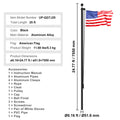 VEVOR 16/20/25/30ft Flag Pole for Outside House In Ground Thick Aluminum Flagpole Kit with 3x5American Flag for Yard Residential