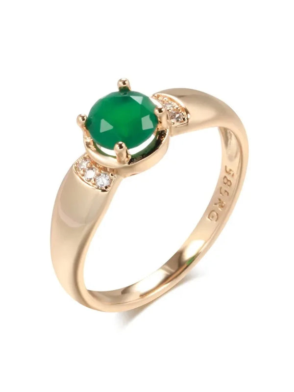 18K Multi Gold Ring for Women Natural 1 Carat Emerald with Diamond Jewelry Anillos De Bizuteria Anillos Mujer Gemstone Rings Box