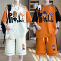Summer Fashion Trend Printed Short - Sleeved T - shirt Sports Suit Men's Loose and Comfortable Large Size Two - Piece | SAMAG