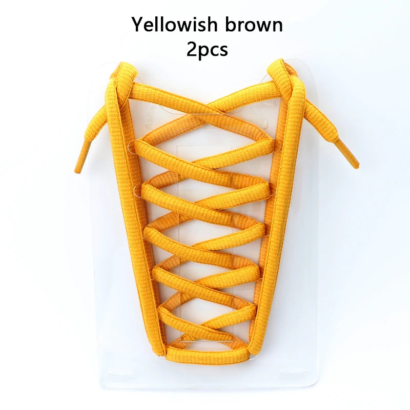 9MM Oval Shoe Laces Semicircle Bold Shoelaces for High-top Low-top Sneakers Polyester Silk High-quality Shoelace 18 Colors 1Pair