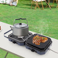 2 Burners Portable Camping Gas Stove 2.3+2.3KW Non - stick - View 2 | SAMAG