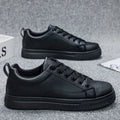 Men's Vulcanized Shoes Casual Low Top Flat Sneakers White Shoes Zapatillas Hombre Chaussure Homme Drop Shipping Leather Black