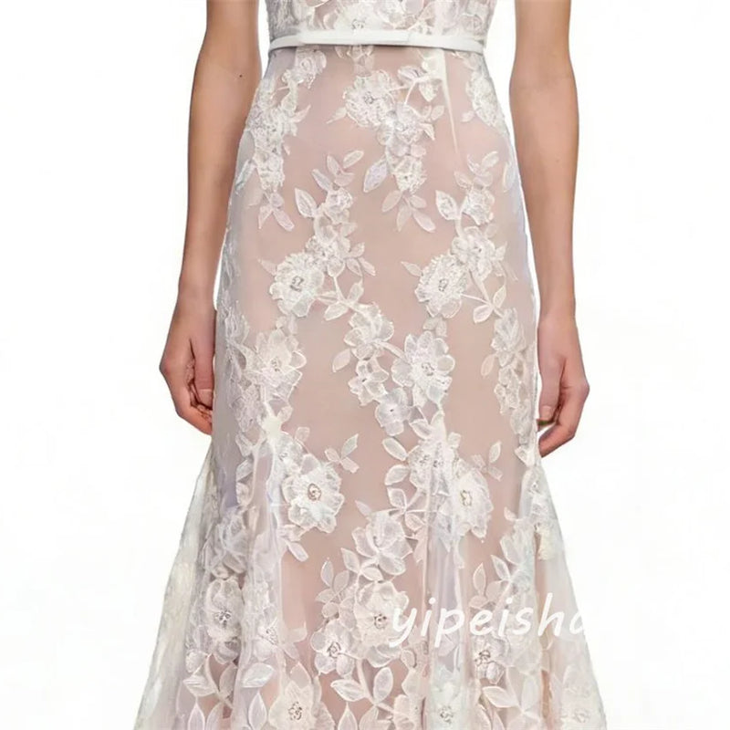 Customized Fashion Casual Lace Sash Rhinestone Pleat | SAMAG