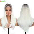 210g/pcs 180% Density Lace Wig 6-24-613 Color Middle Part Glueless Lace Wigs 24 Inch Ombre Blonde Synthetic Hair Daily Use Wigs