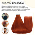 Doreen Copper Red Tape In Human Hair Extensions 16 to 24 Inch 50g/set PU Seamless Skin Weft 350# Colored Hair Extensions Tape in