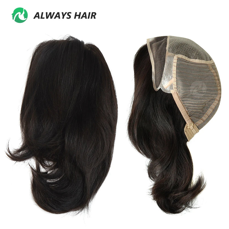 Alwayshair 100% European Virgin Hair Wig 6" 8"10" Injection Lace Lady Wig Silky Straight Short Human Hair French Lace Front Wigs