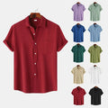 New 9 Color Men's Solid Striped Shirt Summer Fashion | SAMAG