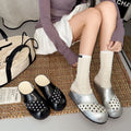 Women Retro Polka Dot Mule Clogs Ladies PU Round Toe Slip On Half Slippers Casual Outdoor Indoor Fashion Daily Wear Footwear