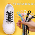 Colorful Spring Lock No Tie Shoelaces 1Pair Round Elastic Quick Lazy Shoelace for Kids Adult Sports Sneakers