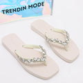 Trendin Mode Women's Beach Flip Flops Non-Slip Sole, Lightweight & Comfortable Slippers Summer Sandals