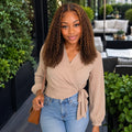 TIMOPOL 20 Inch Jerry Curly Human Hair Wig P4/27 Highlight 13x4 Lace Frontal, Glueless Pre Plucked with Baby Hair Curly Wig for Black Women