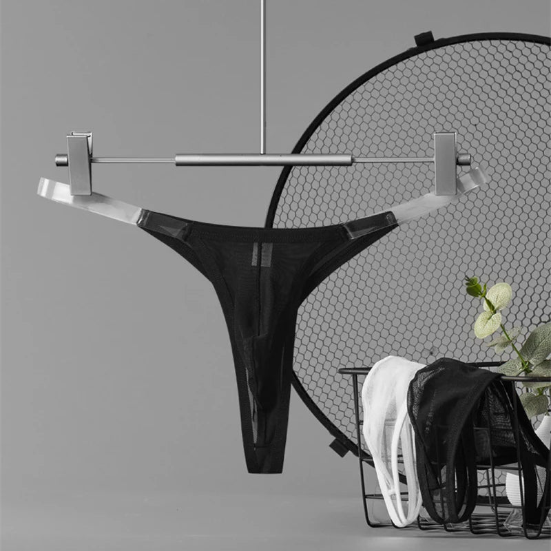 New underwear men's thong T pants front U raised sexy tanga hombre string transparent strap ice silk personality gay GTOPX MAN