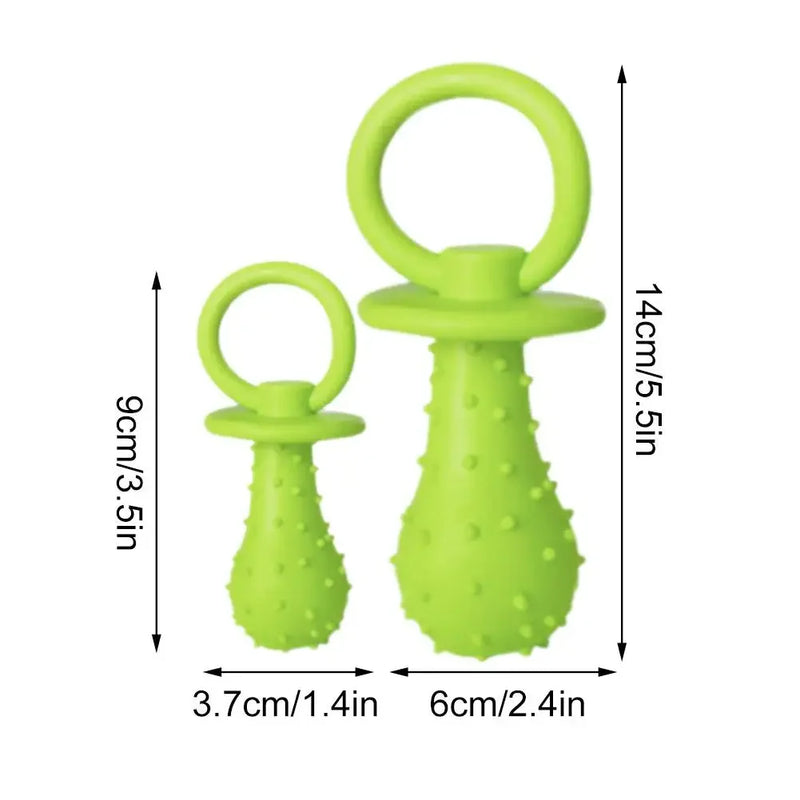 Squeaky Bell TPR Dog Pacifier Toy, Safe Non-Toxic Durable Teething Chew, Gum-Friendly Calming Soothing Dental Cleaning for Puppy Teething Period Daily Play Home Alone Puppies Small Medium Dogs Pet Squeaky Molar Chew Accessory