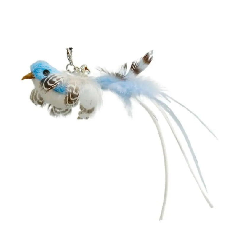 Plush Simulated Bird Cat Stick Head Cat Teaser Stick Colorful Cat Playing Teaser Wand Suction Cup Teaser Toy Interactive Cat Toy