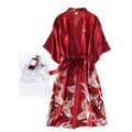 Sexy Nightwear Gown Set Women Pyjama V-Neck Pajamas Silky | SAMAG