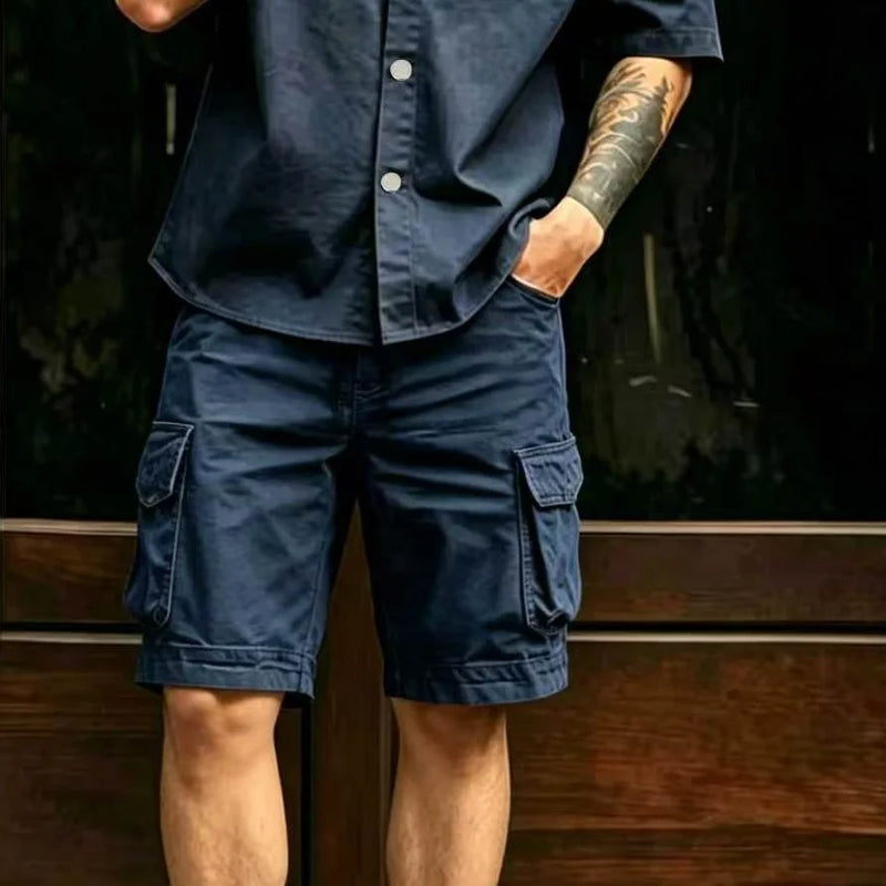 Men Summer New Multi Pockets Cotton Cargo Shorts Fashion | SAMAG