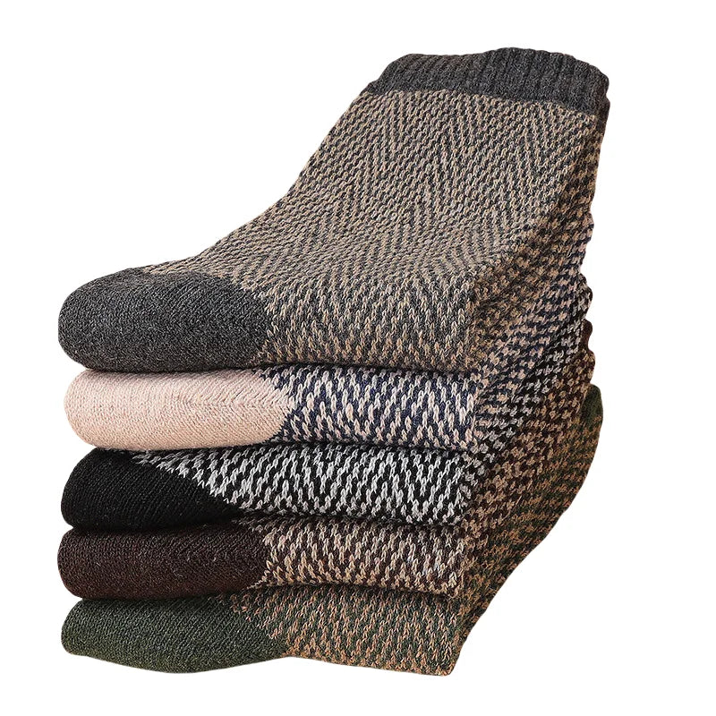 5pairs Unisex Ethnic Style Vintage Thick Wool Warm Crew | SAMAG