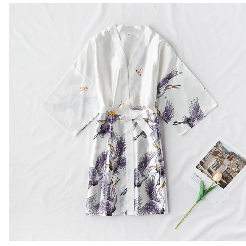 Sexy Nightwear Gown Set Women Pyjama V-Neck Pajamas Silky | SAMAG
