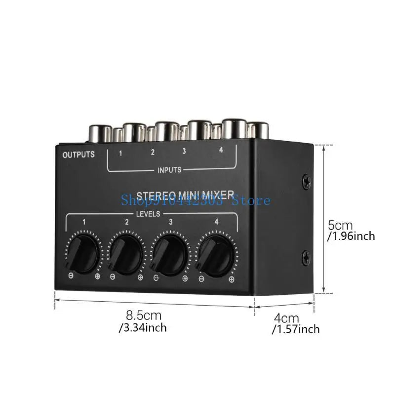 652F Metal 4 Channel Passive Stereo Mixers for Professional Sound Needs in Home Studios and On the Go Applications
