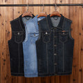 Large size men's denim vest plus size stretch sleeveless top loose waistcoat motorcycle waistcoat jacket 6XL 7XL 8XL men vests
