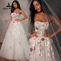 Colorful Appliques Elegant A Line Wedding Dresses | SAMAG
