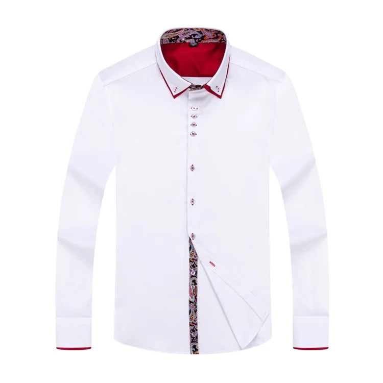 Spring/Fall Men's Slim Fit Long Sleeve Shirts Free Iron | SAMAG