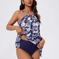 Women Ruffled Tankini Set Padded Halter Top Swimming | SAMAG