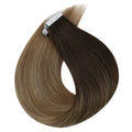Full Shine Tape In Hair Extensions Human Hair 100% Remy Natural Human Hair Seamless Skin Weft Seamless Color Glue For Women