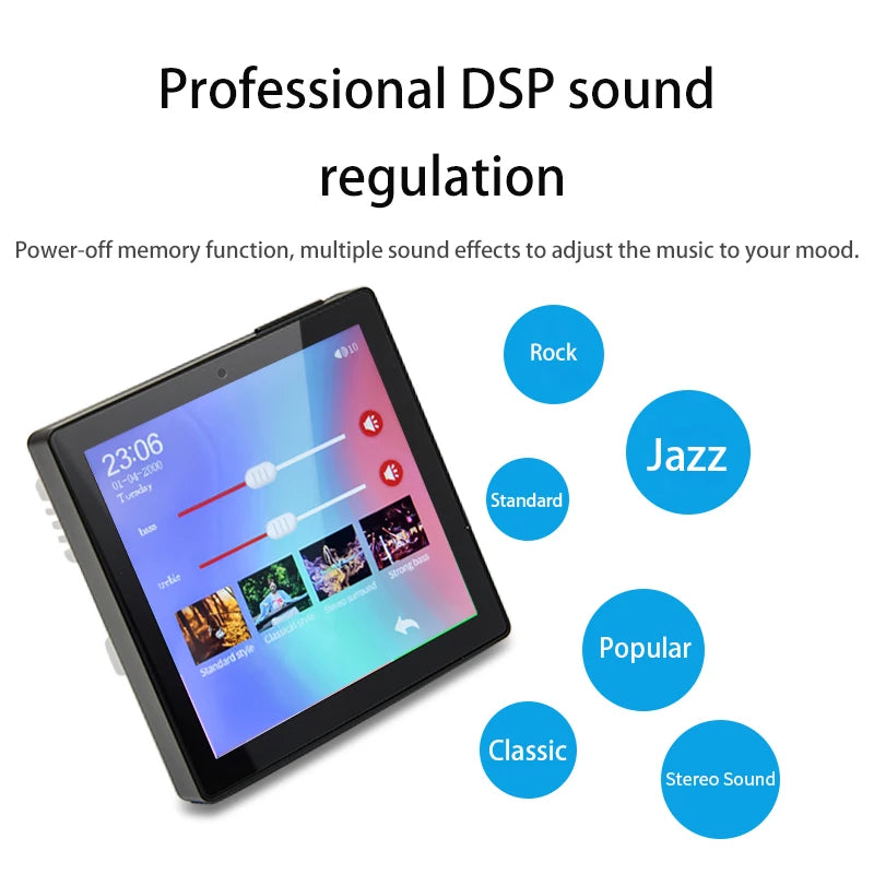 Mini Touch Screen 4*20W Stereo Music Panel PA SystemBluetooth Wall Amplifier Smart Home Audio Ceiling Speaker Wall Amplifier