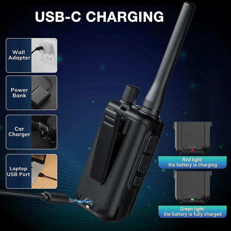 BAOFENG UV-5R Mini Walkie Talkie Bluetooth Programming Frequency Dual PTT Type-C Charging AM FM Long Range Two Way Radio
