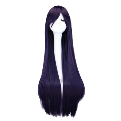 QQXCAIW Long Straight Cosplay Wig Black Purple Red Pink | SAMAG