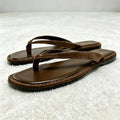 2026 Summer Brown Faux Suede Flip Flops Women Fashion Round Toe Clip Toe Flat Sandals Street Style Comfortable Women's Slippers
