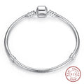 Bracelet Silver 925 Original 17-20CM Star Moon Sun Four Leaf Clover Green Zircon Bracelets Fit DIY Charms Birthday Jewelry Gifts