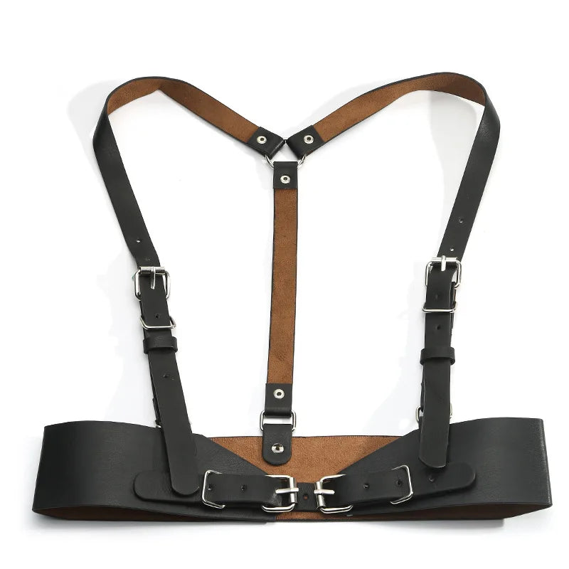 Underbust Corset Top with Strap Punk Harness Belt Leather Suspender for Women - Visuel 9 | SAMAG