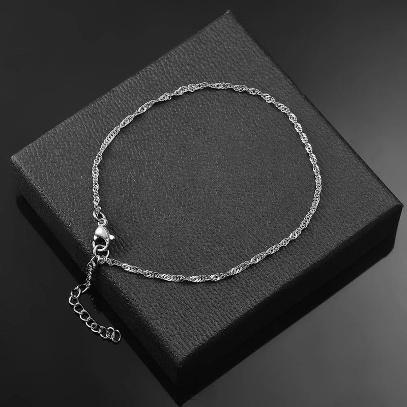 Stainless Steel Multilayers Chain Bracelet Women Simple Fashion Layered Girl Wrist Bracelet  Jewelry Accessories Length 18cm+5cm