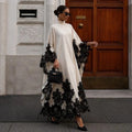 Contessa Custom Off White High Neck Evening Dress Floral | SAMAG
