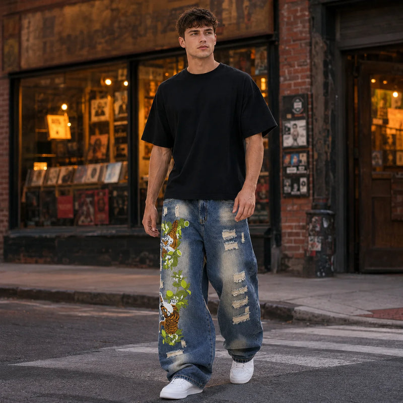 UP.THE Oversized Baggy Jeans for Men, Retro Gradient | SAMAG