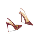 Thin Heel Pointed 2025 New High Heels Women's Red Fabric Versatile