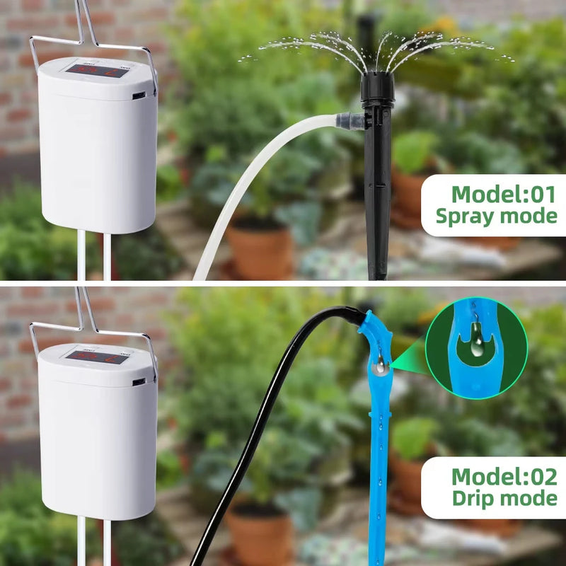 Smart Dual Pump Drip Irrigation System Automatic Watering Timer Controller For Garden Plants Flowers Greenhouse Irrigation