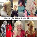 HAIRJOY Beehive  Wig Womens Curly  Long Heat Resistant Synthetic Hair Cosplay Wigs