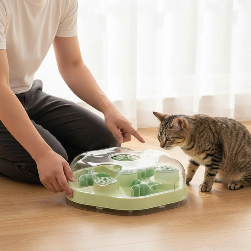Interactive Feline Brain-Teaser Toy Mental Stimulation Feline Maze Toy Pet Accessory Multi-Function Anti-Choking for Kittens