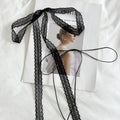 2 Pcs Retro Lace Ribbon Bow Neckband Women Fashion Simple Double Layer Long Tassel Necklace Versatile Neck Ornament Accessories