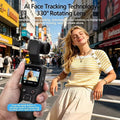 HJD-05 4K Action Camera 330° Face Tracking Gimbal Stabilizer 75MP Pixels WiFi Function Pocket Gimbal Camera for Vlog