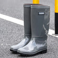 Men's Waterproof Rain Boots Knee High Anti-Slip Warm Fleece Lined Rubber Water Shoes Durable Fishing Garden Boots