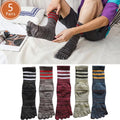 Pairs Man Toe Sport Socks Short Cotton Striped Colorful | SAMAG