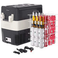 Portable Refrigerator 52QT (50L) Electric Cooler Freezer 12V/24V DC 110-240V AC Car Fridge 0℉~50℉ Car Refrigerator With Basket for Travel, Truck, Boat, Camping