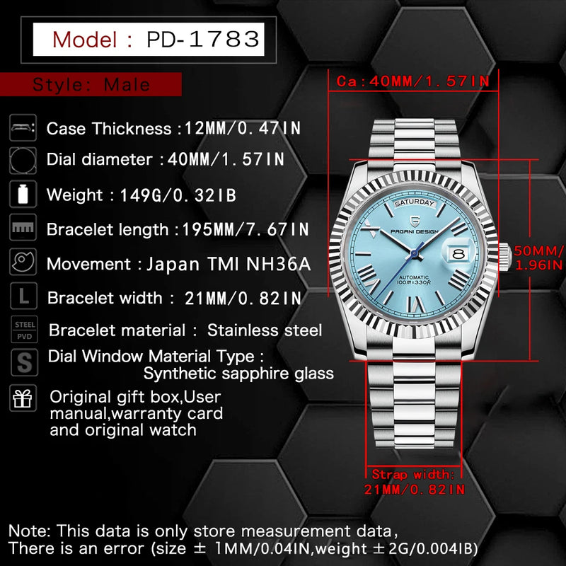 PAGANI DESIGN DD40 Men Mechanical Automatic Watch For Men Top Luxury Diving Mens Watches NH36A Sapphire Mirror Reloj Hombre 2026
