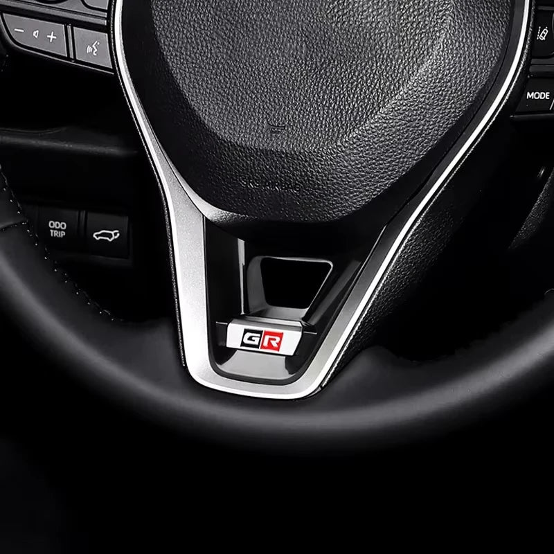 Car Steering Wheel Decoration Fit For GR Corolla 2019-2021 RAV4 2020 Auto Steering Wheel Panel Sequins Cover Bottom Trim Sticker