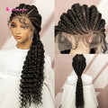 Synthetic Dutch Braided Wigs Full Lace Cornrow Braided Wig with Baby Hair Full Lace Wig 30 Inch Protective Braids
