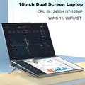 GLF-S1 Laptop 16+16 Inch Big Dual Screen Windows 11 57WH Camera Laptop Computers Intel I5-12450H Stand Gaming Laptops Mini PC